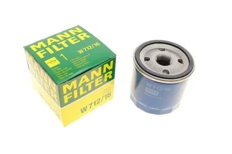 Фільтр масляний Fiat Doblo 1.2 00-03/Punto 1.8 99-12/Bravo 1.8GT/2.0HGT 95-01 -FILTER UA63 MANN W 712/16