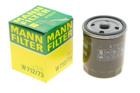 Фильтр масляный двигателя (пр-во) W712/73 MANN W 712/73