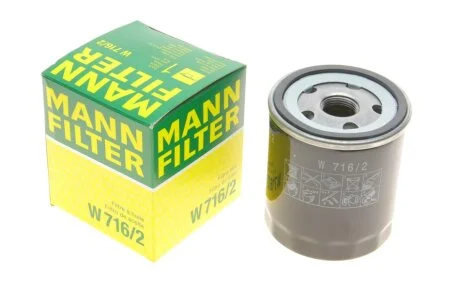 Фільтр масляний Fiat 500X/500L/Jeep Renegade 1.4 14-/Peugeot Expert 2.0BlueHDi 16- -FILTER UA63 MANN W 716/2