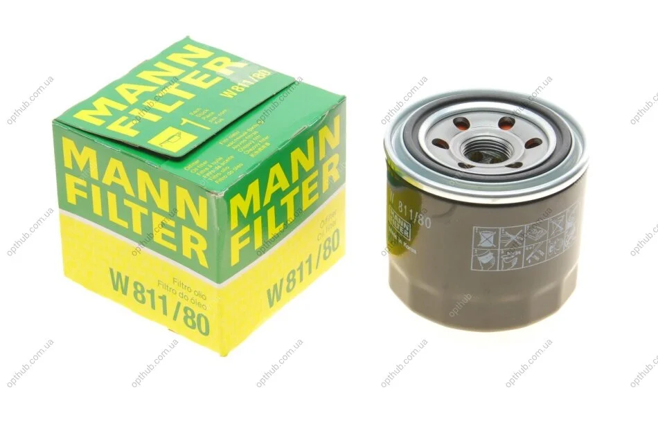 Фільтр масляний двигуна (вир-во) W811/80 MANN W 811/80 (фото 1)
