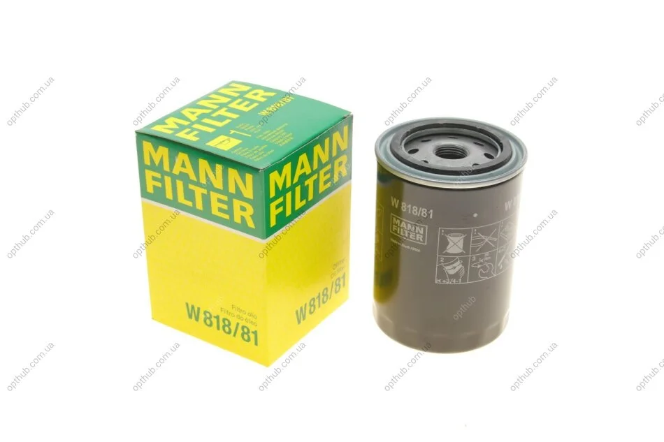 Масляний фільтр Toyota Hiace/Hilux -98 -FILTER UA63 MANN W 818/81 (фото 1)