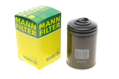 Фильтр масляный двигателя VW GOLF, PASSAT, TRANSPORTER III 80-97, AUDI 80,100, A6 94-97 (пр-во) W940/25 MANN W 940/25