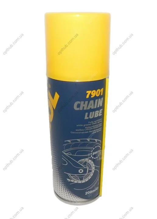 Смазка белая синтетическая для вело/мото цепей MANNOL Chain Lube (аэрозоль), 200мл. Mannol 7901 (фото 1)