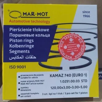 Кольца поршневые КАМАЗ П/К MAR-MOT (пр-во Польша) Mar-Mot 740.1000106