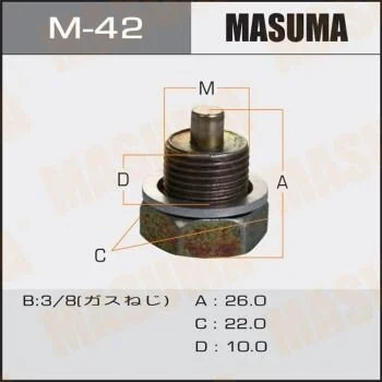Пробка сливная поддона (с шайбой 3/8) Nissan (M-42) MASUMA M42 (фото 1)