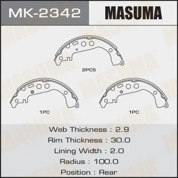 Гальмівні колодки гальма стоянки MASUMA MK2342 (фото 1)