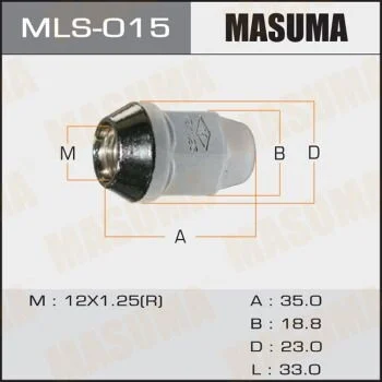 Гайка колеса 12x1.25/под ключ = 19 мм (MLS-015) MASUMA MLS015 (фото 1)