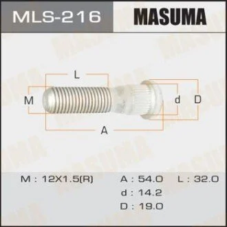 Заколка колеса заднего Lexus GX 470/ Toyota Land Cruiser Prado (04-) M12x1.5 (MLS-216) MASUMA MLS216