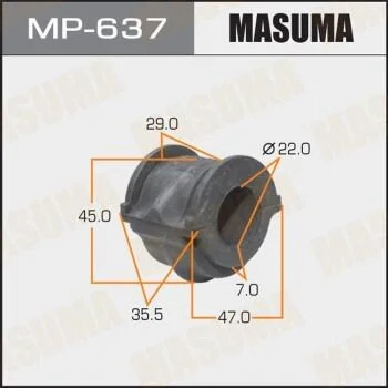 Втулка стабилизатора переднего. 2) Nissan Maxima (00-06), Primera (02-07) (MP-637) MASUMA MP637 (фото 1)