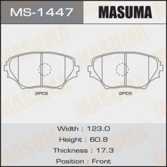 Колодки тормозные передние Toyota RAV 4 (00-05) (MS-1447) MASUMA MS1447