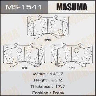 Колодки тормозные передние Lexus LX570/ Toyota Land Cruiser (07-) (MS-1541) MASUMA MS1541