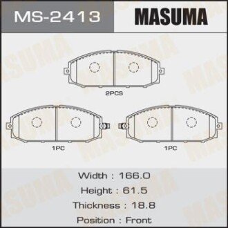 Колодки тормозные (MS-2413) MASUMA MS2413
