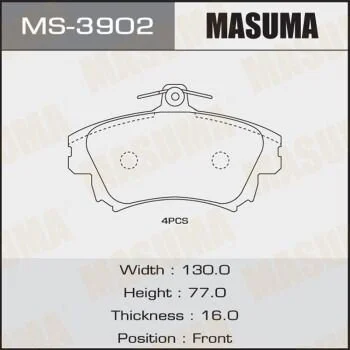 Колодки гальмівні (MS-3902) MASUMA MS3902 (фото 1)