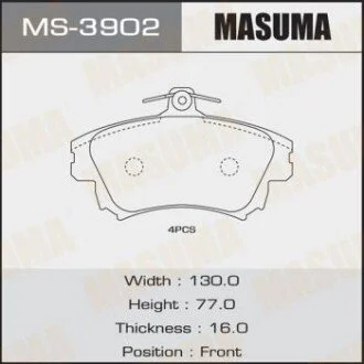 Колодки гальмівні (MS-3902) MASUMA MS3902