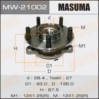 Ступица переднего колеса в сборе с подшипником Infinity FX 35 (02-12) G 37 (08-), M 37 (10-) 4WD (MW-21002) MASUMA MW21002