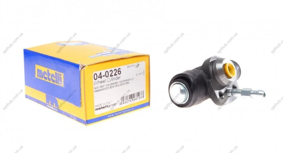 Циліндр гальмівний (задній) Audi 80/100 76-91/Seat Arosa 97-04/VW Golf III/Passat B2/Polo/Lupo 79 UA63 Metelli 04-0226 (фото 1)