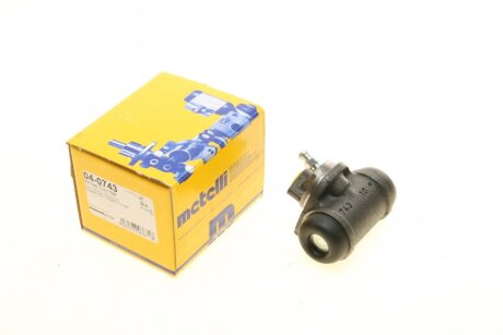 Циліндр гальмівний робочий ЗАДН D=19.05 DACIA LOGAN (LS_) 09/04-- / DACIA LOGAN MCV (KS_) 02/07-- / DA -ua Metelli 04-0743