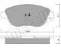 Колодки гальмівні (передні) Citroen C3/C4 02-/Berlingo/Peugeot 307 98-11/Partner 01-08/207 06-1 UA63 Metelli 22-0322-1 (фото 2)