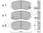 Колодки гальмівні (передні) Hyundai Sonata/Elantra 01-11/ix20 10-/Tucson/Kia Sportage/Carens 04 UA63 Metelli 22-0503-0 (фото 2)