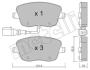 Колодки гальмівні (передні) Seat Ibiza/VW Polo 01-09/Skoda Fabia 99-14/Roomster 06-15 (+датчик) UA63 Metelli 22-0547-1 (фото 10)