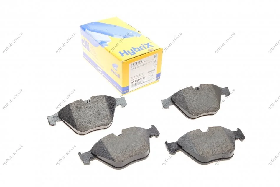 Колодки гальмівні (передні) BMW 3 (E90) 07-13/5 (E60/E61)/6 (E63/E64) 03-10/7 (E65/E66/E67) 01- UA63 Metelli 22-0558-9 (фото 1)