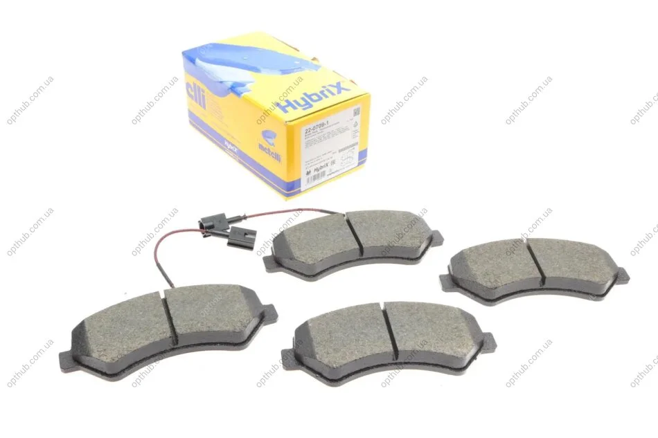 Колодки гальмівні (передні) Citroen Jumper/Fiat Ducato/Peugeot Boxer 06- R16 (з датчиком) UA63 Metelli 22-0709-1 (фото 1)