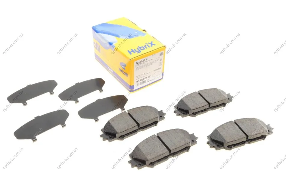 Колодки гальмівні (передні) Toyota Corolla 01-18/Auris 07-12/Rav4 III 05-/Yaris/Prius+ 12- UA63 Metelli 22-0747-0 (фото 1)