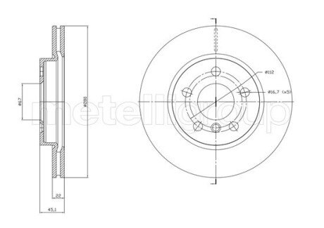 Диск гальмівний Metelli 23-1770C