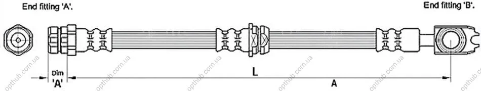 Шланг гальмівний VW BORA, GOLF IV 1.8-2.8 00-05 -ua METZGER 4110259 (фото 1)