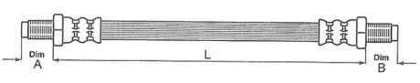 Шланг тормозной ПЕРЕДНЬ ЛЕВЫЙ/ПРАВЫЙ FORD FIESTA BOX (F3L, F5L) 07/91-02/96 METZGER 4114670