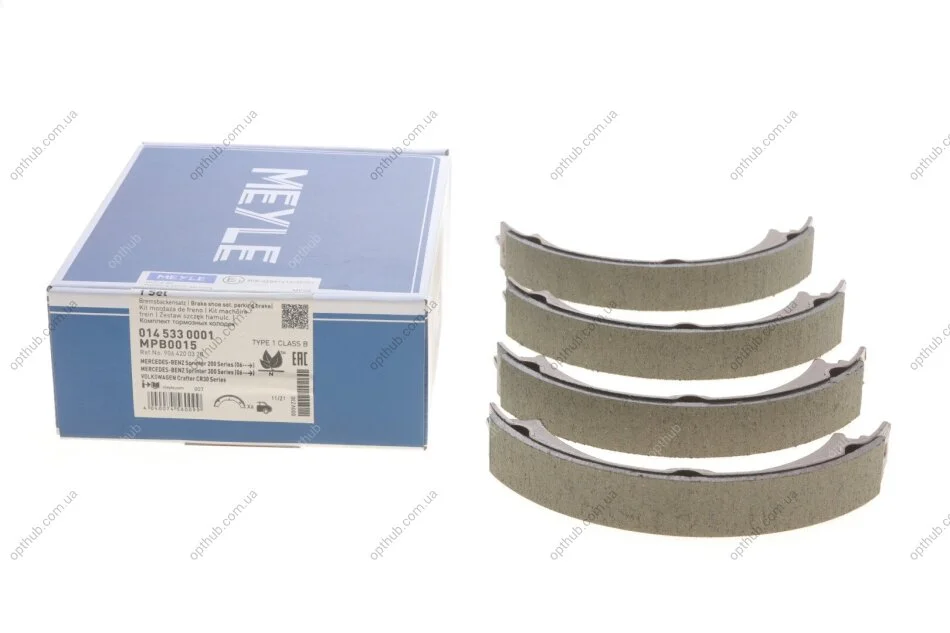 Колодки ручника MB Sprinter/VW Crafter 06- (180x25) UA63 MEYLE 014 533 0001 (фото 1)