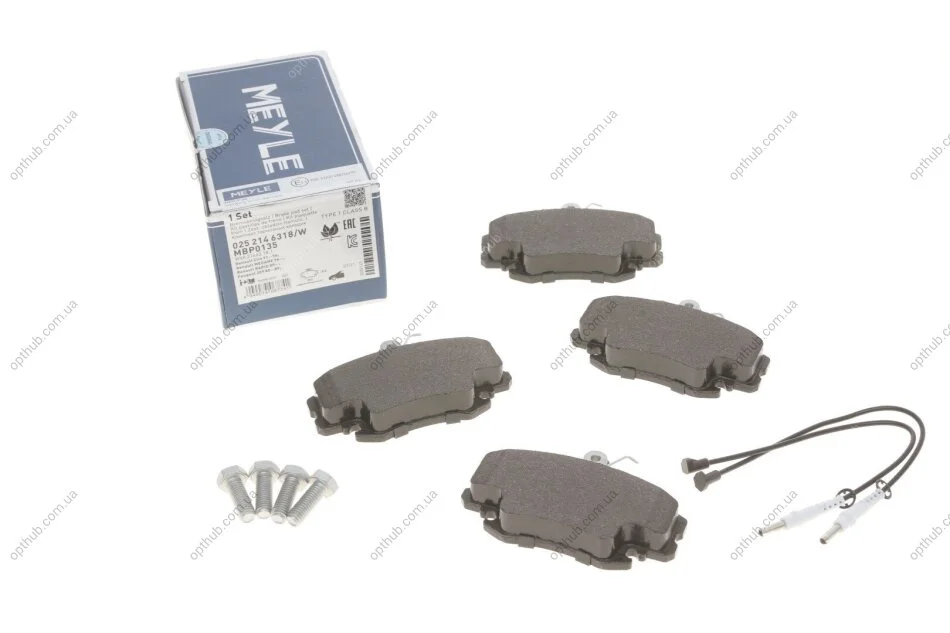 Колодки гальмівні (передні) Dacia Logan 04-/Renault Symbol/Clio/Megane/Peugeot 309 UA63 MEYLE 025 214 6318/W (фото 1)