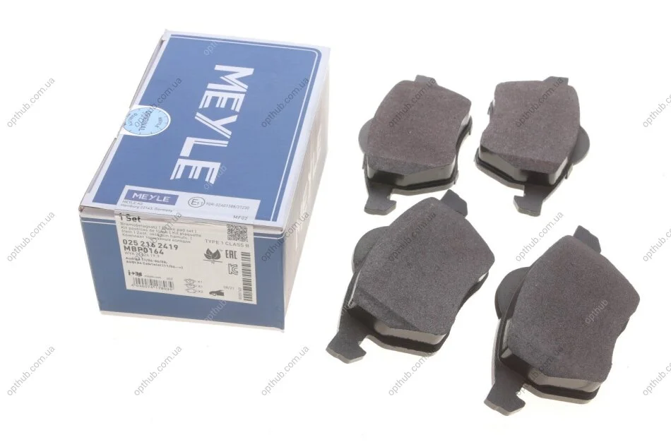 Колодки гальмівні (передні) Audi A4/VW Passat 1.6-2.8 95-01 UA63 MEYLE 025 216 2419 (фото 1)