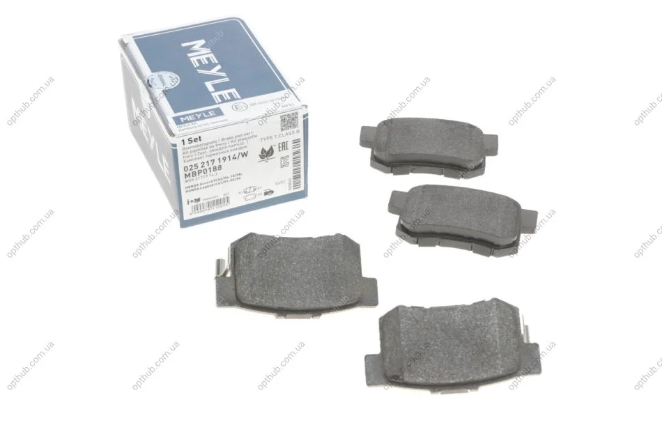 Колодки гальмівні (задні) Honda Accord IV/V/Civic VI/VII/VIII UA63 MEYLE 025 217 1914/W (фото 1)