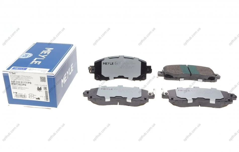 Колодки гальмивни (передни) Subaru Impreza 2.0 i 16-/XV 1.6-2.0 i 17- (opt-om) MEYLE 025 222 0117/PD (фото 1)