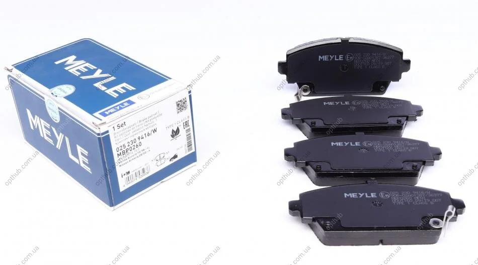 Колодки гальмівні (передні) Honda Accord VI/MG ZR/MG ZS/Nissan Almera Tino/Primera 98- UA63 MEYLE 025 230 9416/W (фото 1)