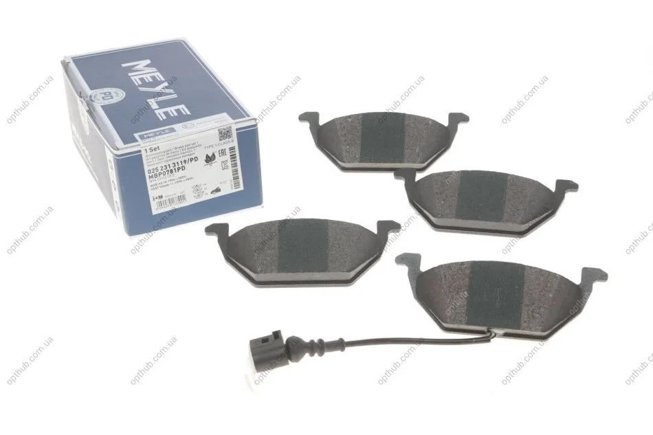 Колодки гальмівні (передні) VW Caddy 04- (з датчиком) Platinum UA63 MEYLE 025 231 3119/PD (фото 1)