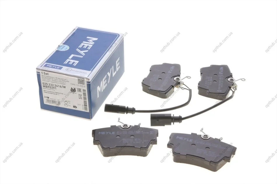 Колодки тормозные (задние) VW T4 1.8-2.8 90-03 (с датчиком) UA63 MEYLE 025 232 2416/W (фото 1)