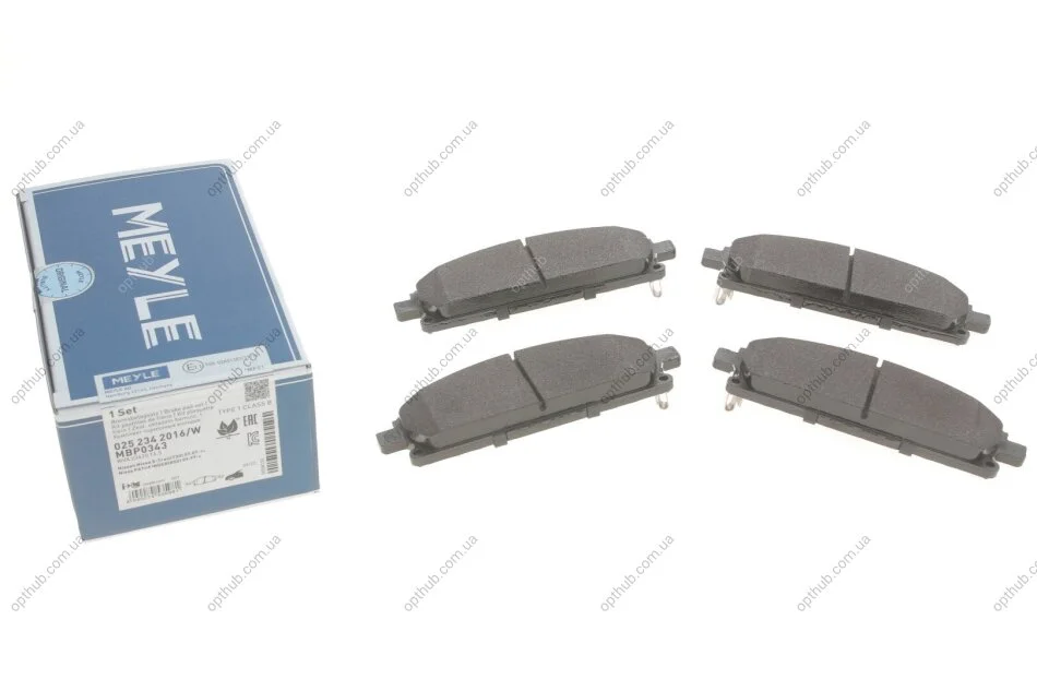 Колодки гальмівні (передні) Nissan X-Trail 01-13/Pathfinder 97-04 UA63 MEYLE 025 234 2016/W (фото 1)