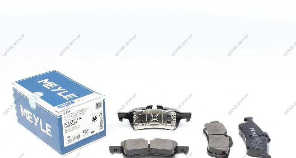 Колодки гальмівні (задні) Mini One/Cooper/Works 1.4/1.6 01- UA63 MEYLE 025 237 1616 (фото 1)
