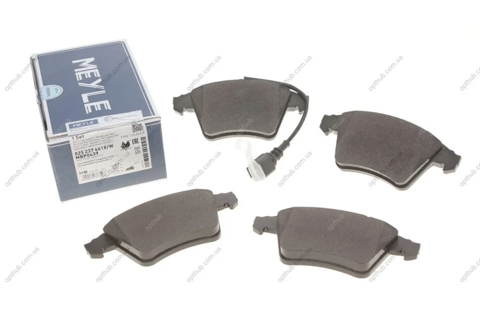 Колодки гальмівні (передні) VW T5 03- (18mm/17.6mm) UA63 MEYLE 025 237 4618/W (фото 1)