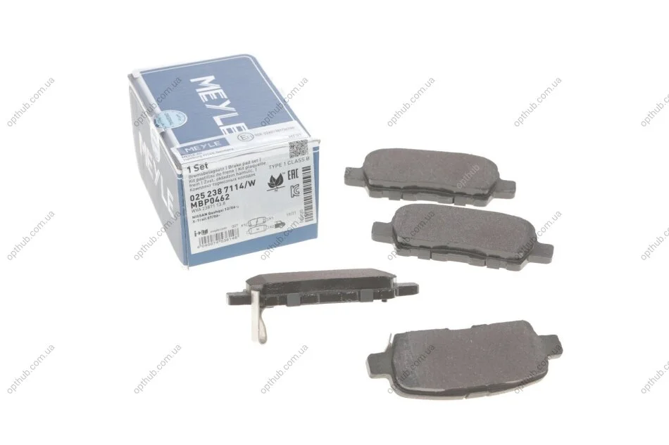 Колодки гальмивни (задни) Renault Koleos/Nissan Juke/Qashqai/X-Trail/Suzuki 08- (Akebono) UA63 MEYLE 025 238 7114/W (фото 1)