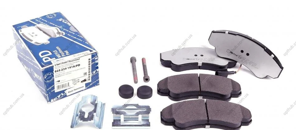 Колодки гальмівні (передні) Citroen Jumper/Fiat Ducato/Peugeot Boxer 02- R16 UA63 MEYLE 025 239 1919/PD (фото 1)