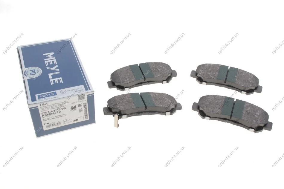 Колодки гальмівні (передні) Nissan Qashqai/X-Trail 07- (Akebono) UA63 MEYLE 025 246 3217/PD (фото 1)