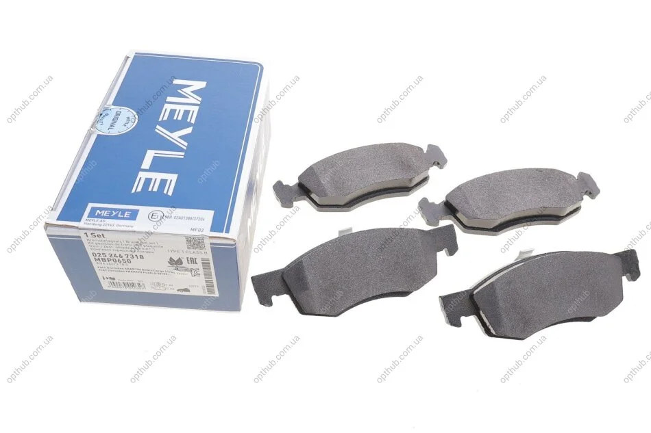 Колодки гальмівні (передні) Renault Logan I 04-/Nissan NP200 08- 1.4-1.6 UA63 MEYLE 025 246 7318 (фото 1)