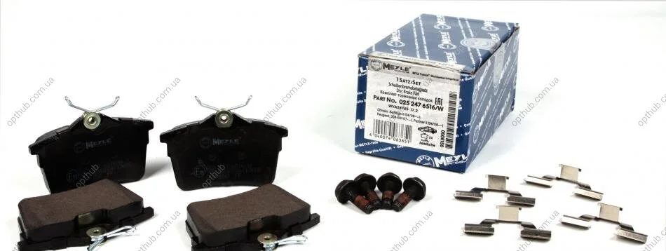Колодки гальмівні (задні) Citroen Berlingo 08- UA63 MEYLE 025 247 6516/W (фото 1)