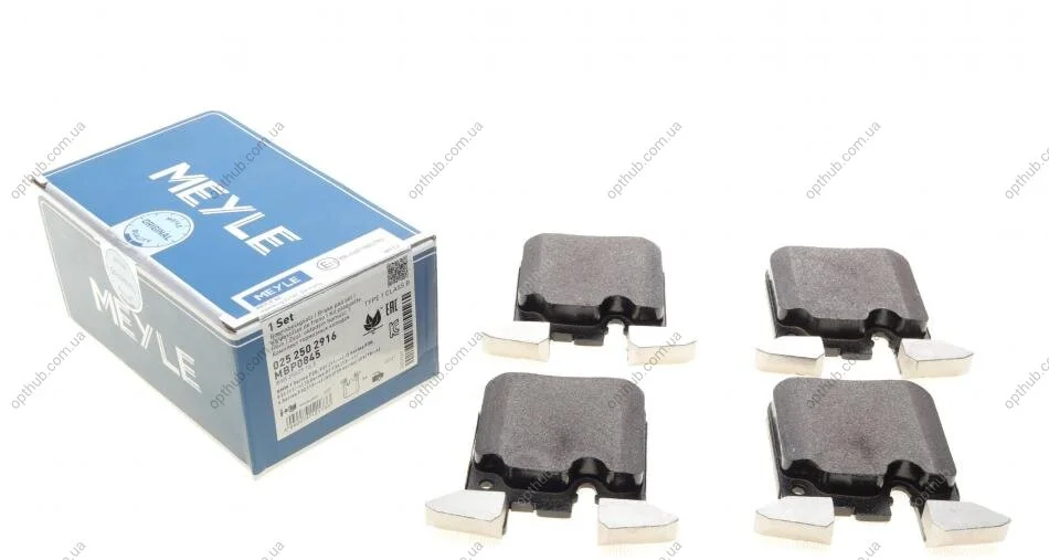 Колодки гальмівні (задні) BMW 1 (F20/F21)/ 3 (F30/F31/F34) 11- (Brembo) B37/B47/N13/N47/N55 UA63 MEYLE 025 250 2916 (фото 1)