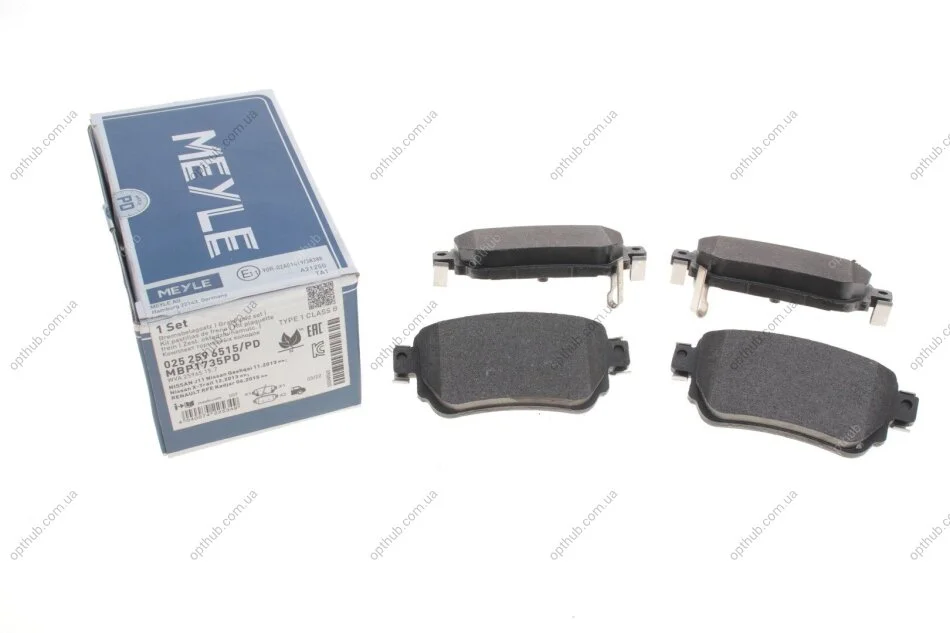 Колодки гальмивни (задни) Nissan Qashqai/ X-trail/ Renault Kadjar/ Koleos 13- (TRW) UA63 MEYLE 025 259 6515/PD (фото 1)