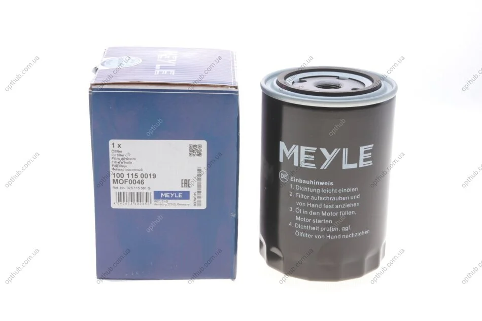 Фільтр масляний Audi/VW 1.9D 95-01 (opt-om) MEYLE 100 115 0019 (фото 1)