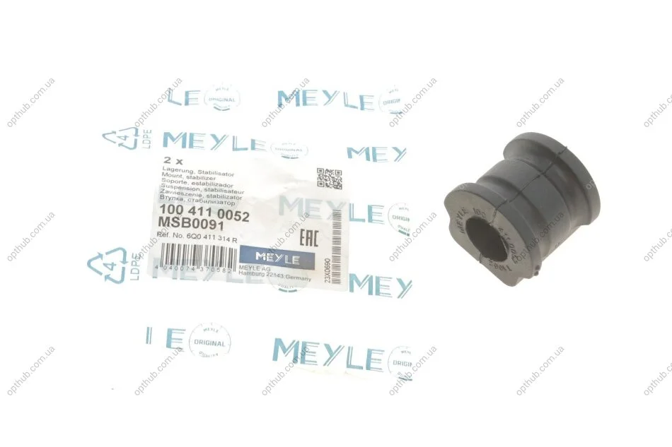 Втулка стабилизатора (переднього) VW Polo/Skoda Roomster/Fabia 99- (d=18mm) (opt-om) MEYLE 100 411 0052 (фото 1)
